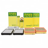 Pachet Revizie Filtru Aer + Polen + Ulei + Combustibil Mann Filter Bmw Seria 7 E65, E66, E67 2001-2009 745d 300 / 329 PS 2XC30153/1+CUK3124-2+HU722X+W, Mann-Filter