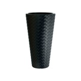 Ghiveci decorativ de flori, Prosperplast, Matuba, inalt, rotund, negru, 40x78 cm GartenVIP DiyLine