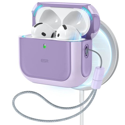 Husa Apple AirPods 4 ESR Orbit Hybrid HaloLock, mov foto