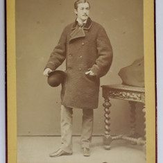 FOTOGRAF EULENSTEIN , LEIPZIG , DOMN CU PALTON IN STUDIO , FOTOGRAFIE CABINET , 1874