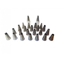 Set 27 de piese pentru ornat din inox cu adaptor si pos inclus, 53 cm, 391COF