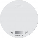 Cantar de bucatarie Tesla KS200W, 5kg, ecran LCD, Functie Tara, Sticla, Alb