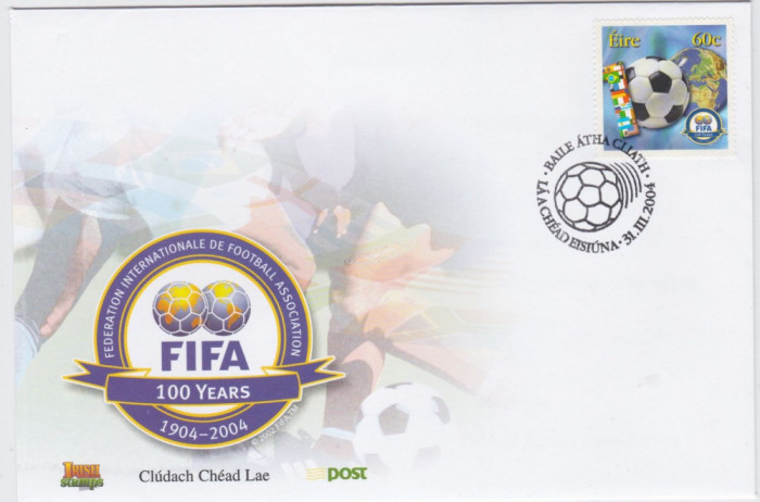 IRLANDA 2004 FOTBAL FIFA CENTENAR FDC