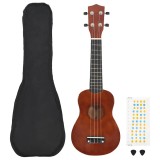 Set ukulele Soprano pentru copii, cu husă, natural, 23&quot;