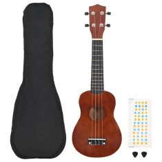 Set ukulele Soprano pentru copii, cu husă, natural, 23&quot;
