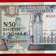 SOMALIA 50 SHILLINGS 1991 aUNC / UNC **