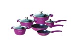 Set de vase Cheffinger 10 bucati cu strat antiaderent Purple Handy KitchenServ