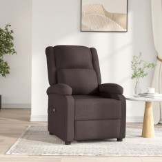vidaXL Fotoliu rabatabil electric, maro &amp;icirc;nchis, material textil foto