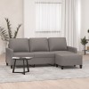 VidaXL Canapea cu 3 locuri și taburet, taupe, 180 cm, material textil
