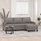 vidaXL Canapea cu 3 locuri și taburet, taupe, 180 cm, material textil