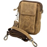 Borseta Barbati de umar barbati din Piele Naturala Hunter, Compartiment Telefon, Curea Piele, 13x20x6 cm