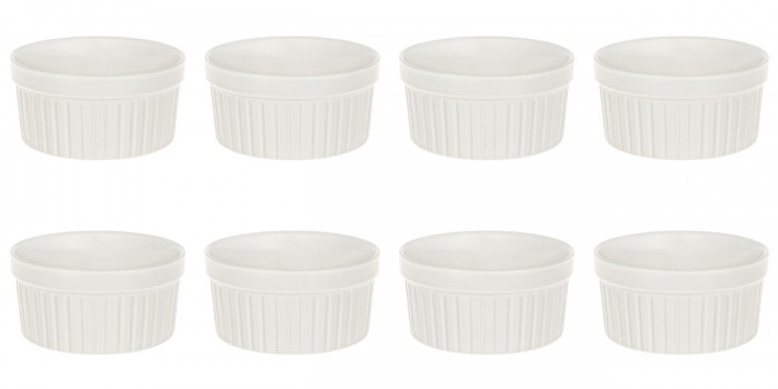 Set boluri, 8 piese, 175 ml, Ceramica, Ecru