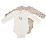 Cumpara ieftin Set 2 body-uri cu maneca lunga petrecute, Girafa, BabyCosy, 100% bumbac organic (Marime: 6-9 luni)