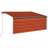 Cumpara ieftin Copertina retractabila automat cu stor portocaliu&amp;maro 3x2,5 m