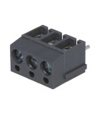 Regleta 3 contacte neagra de conexiuni placa PCB in unghi 90 5mm 3