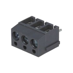 Regleta 3 contacte neagra de conexiuni placa PCB in unghi 90 5mm 3