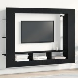 VidaXL Dulap TV Montat pe Perete Negru Stejar 152x22x113 cm