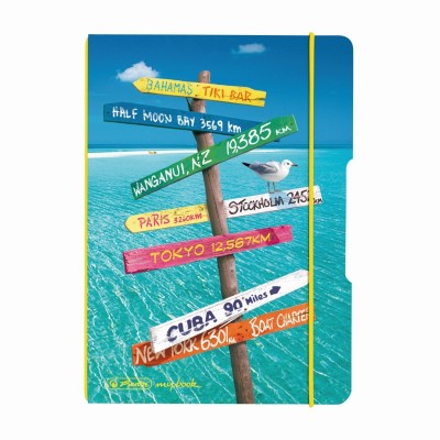 CAIET MY.BOOK FLEX A6 40F 80GR PATRATELE, COPERTA TRAVEL, ELASTIC GALBEN foto