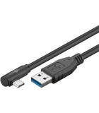 Cablu USB TYPE C tata la USB A 3.0 tata unghi 90 grade 1m 15W 5Gbps, Goobay