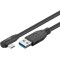 Cablu USB TYPE C tata la USB A 3.0 tata unghi 90 grade 1m 15W 5Gbps