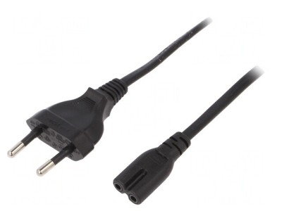 Cablu Alimentare 3m Negru IEC C7 250V 2,5A foto