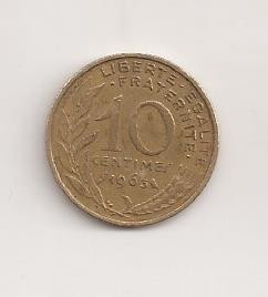 Moneda Franta - 10 Centimes 1963 foto