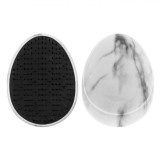 Perie Ovala Descalcit, Model Marmura, Cauciuc Negru, 8 cm, Oem