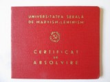 Certificat de absolvire cu foto Universitatea Serala de Marxism-Leninism 1964