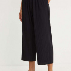 Max Mara Leisure pantaloni femei, culoarea negru, fason culottes, high waist, 2426786027600