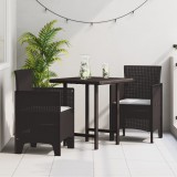 vidaXL Set de 2 scaune de grădină cu perne, maro, din ratan sintetic