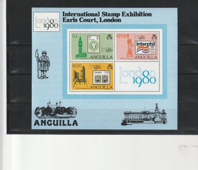 Expo filatelica Londra 1980 ,Anguilla. foto