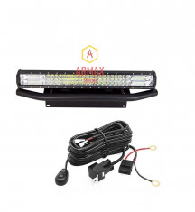 Set proiector led bar 60 cm 324w cu mini bullbar si suport numar + kit releu foto