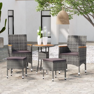 Gossi set mobilier de gradina, 5 piese, gri, poliratan foto