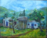 Liviu Soptelea, Gospodarie in Petricani, 2006, ulei / panza, dimensiuni: 85 x 70 cm