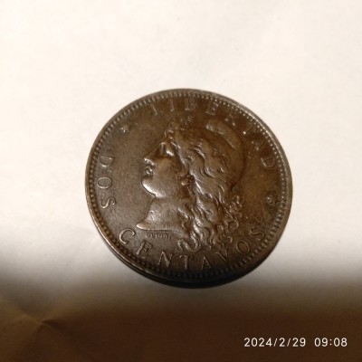 -Y- MONEDA ARGENTINA 2 DOS CENTAVOS 1894 VG+ foto