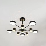 Lustra LED cu telecomanda NOVA JOSHUA, 95W, lumina Rece/Calda/Neutra, Dimabila, Negru