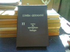 Limba Germana. Texte De Specialitate. Biologie II - Tiraj: 1130 Exemplare - Jean Livescu Vol II foto