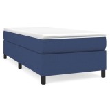 Cumpara ieftin Cadru de pat cu arcuri tesatura albastra 90x190 cm