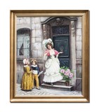 Cumpara ieftin Tablou clasic pictat manual inramat, De ziua bunicii, 70x60cm ulei pe panza, reproducere Jules Girardet