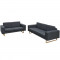 vidaXL Set canapea cu 2 și 3 locuri, gri &icirc;nchis