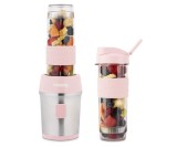Mini blender portabil H.Koenig SMOO12, 570 ml, 300 W, 2 sticle, roz - SECOND