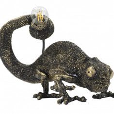 Lampa de masa, Lizard, Mauro Ferretti, 1 x E14, 25W, 37.5 x 16.5 x 22 cm, polirasina, negru/auriu
