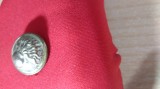 NASTURE/BUTON GENIE GRENADE M.D.MORIN PARIS 17MM,ARGINTAT TRUPA ORIGINAL