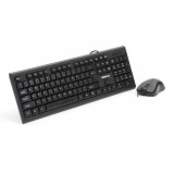 Kit tastatura si mouse Omega OKM-09, Cu fir, Layout US, 1200 dpi (Negru)