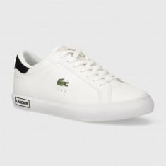 Lacoste sneakers din piele Powercourt Logo Tongue Leather culoarea alb, 47SMA0082