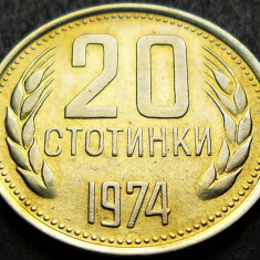 Moneda 20 STOTINKI - BULGARIA, anul 1974 *cod 1607 C