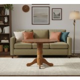 Masa living si bucatarie extensibila SB Fan, MDF Furniruit, structura lemn masiv, 4 persoane, 100-133,5x99x74 cm, nuc