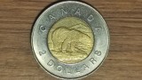 Canada - moneda de colectie bimetal - 2 dolari / dollars 1996 cu ursi polari / Elisabeta II - spectaculoasa !