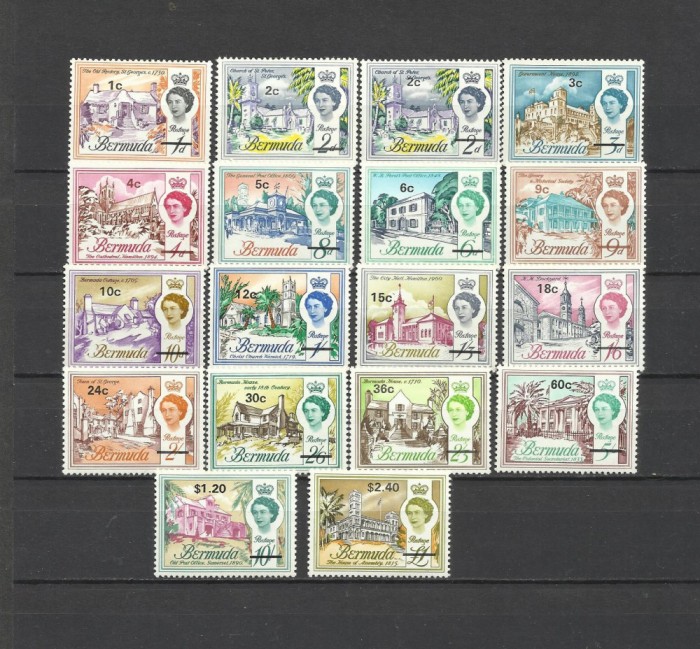BERMUDA 1970 DEFINITIVE PESAJE ARHITECTURA SUPRATIPAR