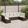 VidaXL Set de canapele pentru grădină cu pernă 7 pcs Maro Rattan poli 3347208